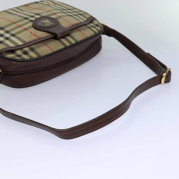 Burberrys Nova Check Blue Label Hand Bag Canvas Black Auth ti1774 - Picture 7 of 16